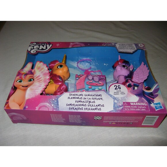 New My Little Pony Sparkling Generations 2 Pony 26 Piece Play Set NEW - Picture 1 of 6